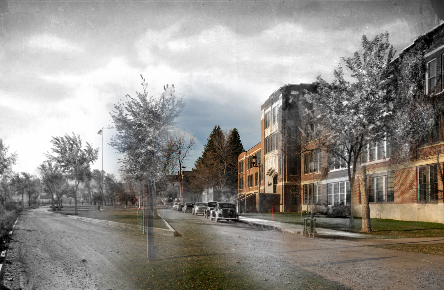 Black Hills State University and Cars - Framed and Matted Print