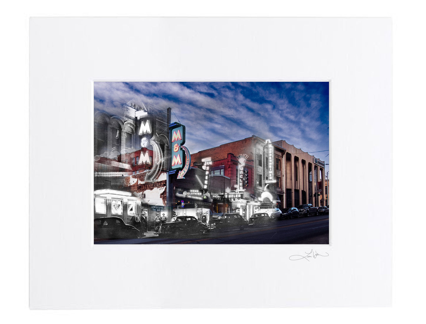 Long Live The M&M in Butte, Montana - Matted Print