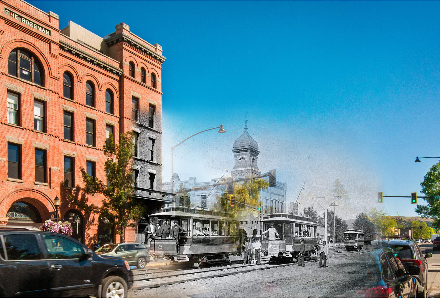 Bozeman Hotel - Framed and Matted Print