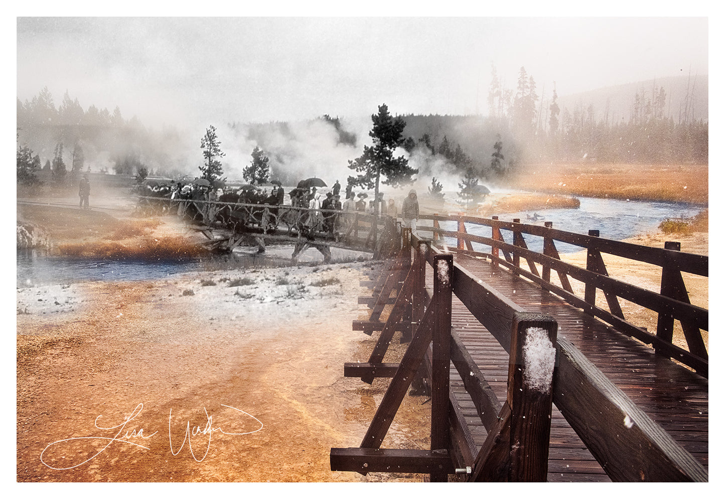 Black Sand Basin, Yellowstone National Park - Matted Print