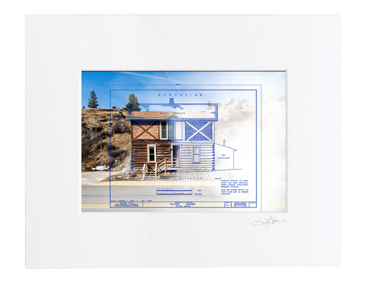 Kluge House Blueprint - Matted Print