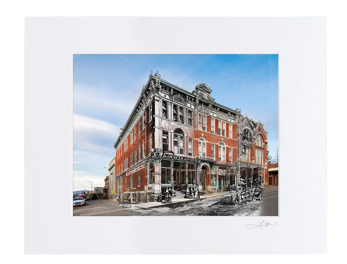 Helena's Second Masonic Temple - Matted Print
