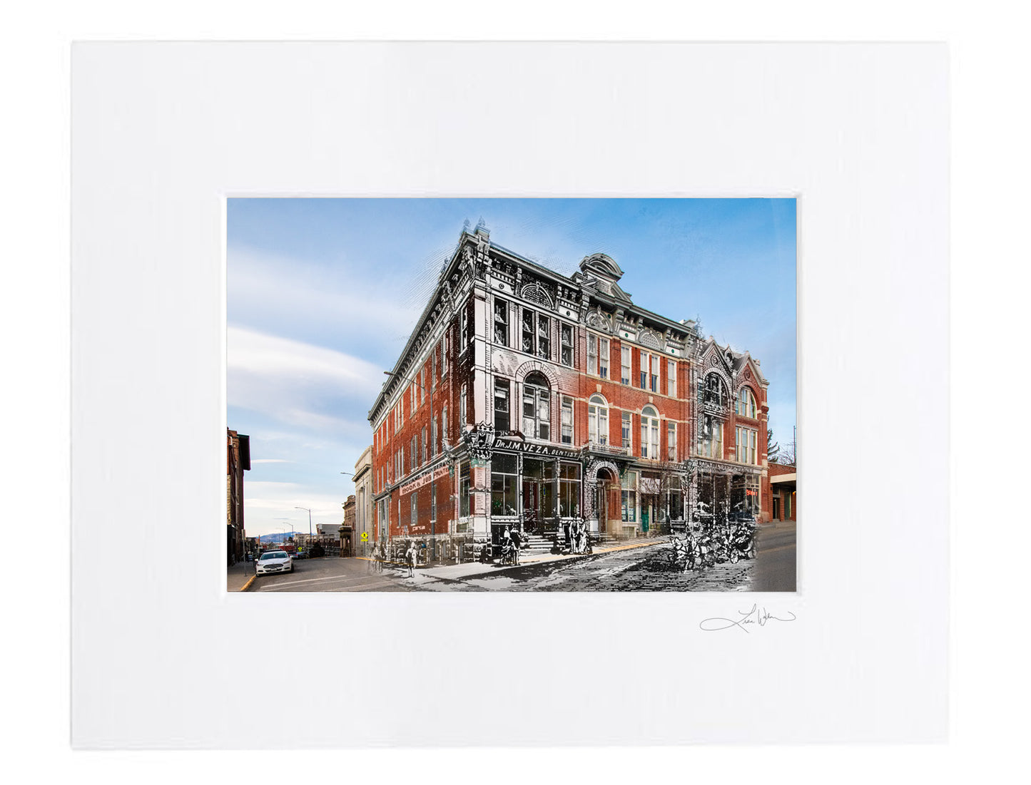 Helena's Second Masonic Temple - Matted Print