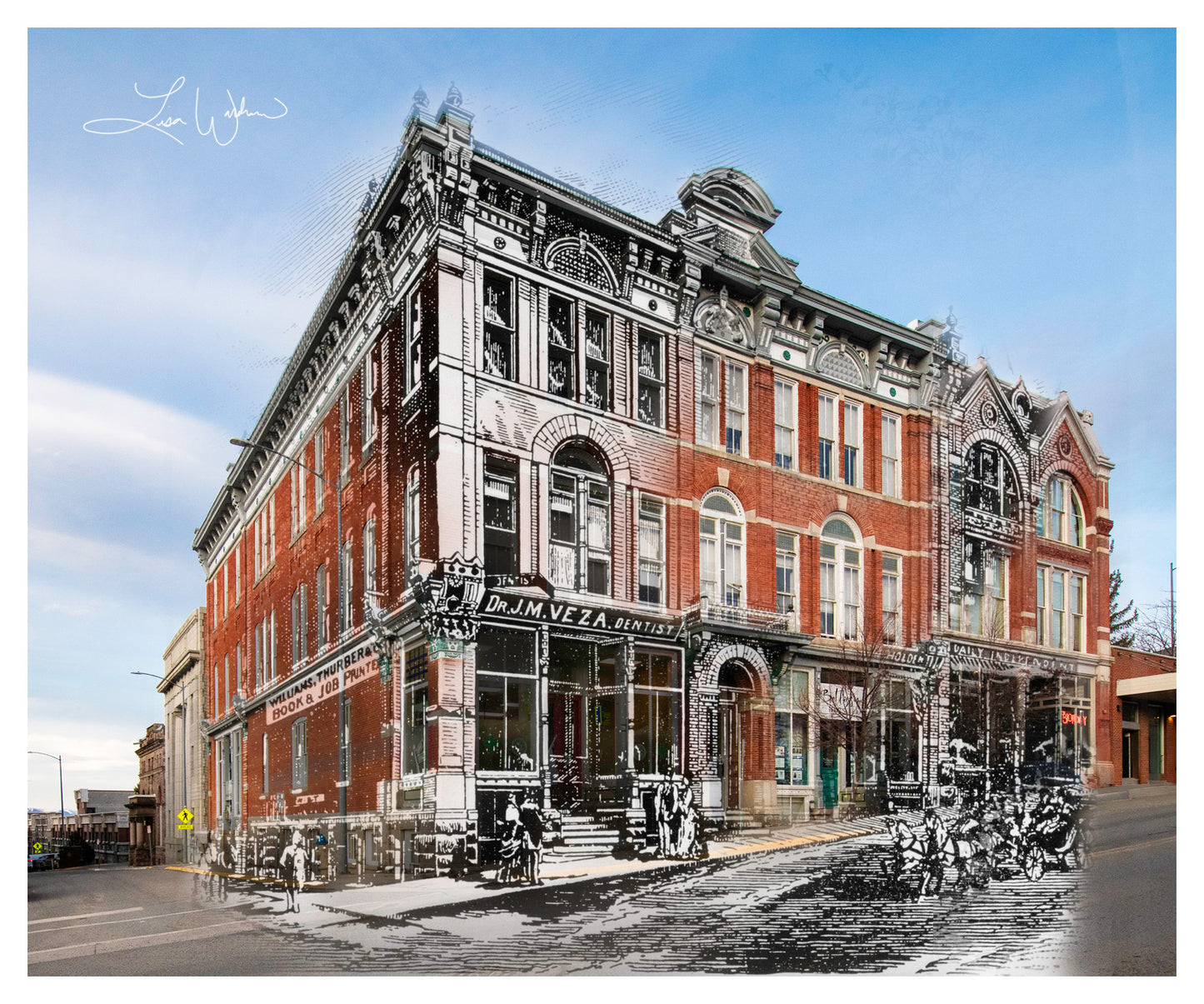 Helena's Second Masonic Temple - Matted Print