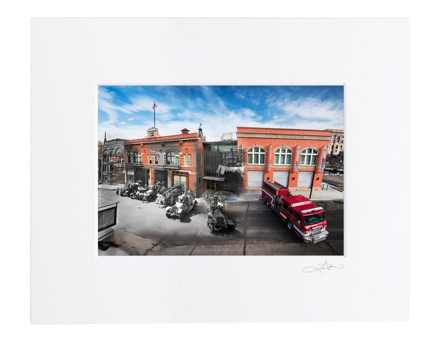 Butte Archives and Fire Department - Matted Print