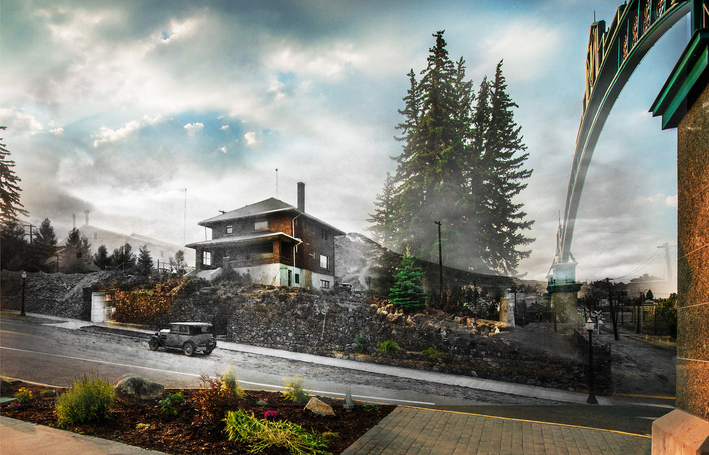 Montana Tech Arch and Hill - Canvas Gallery Wrap