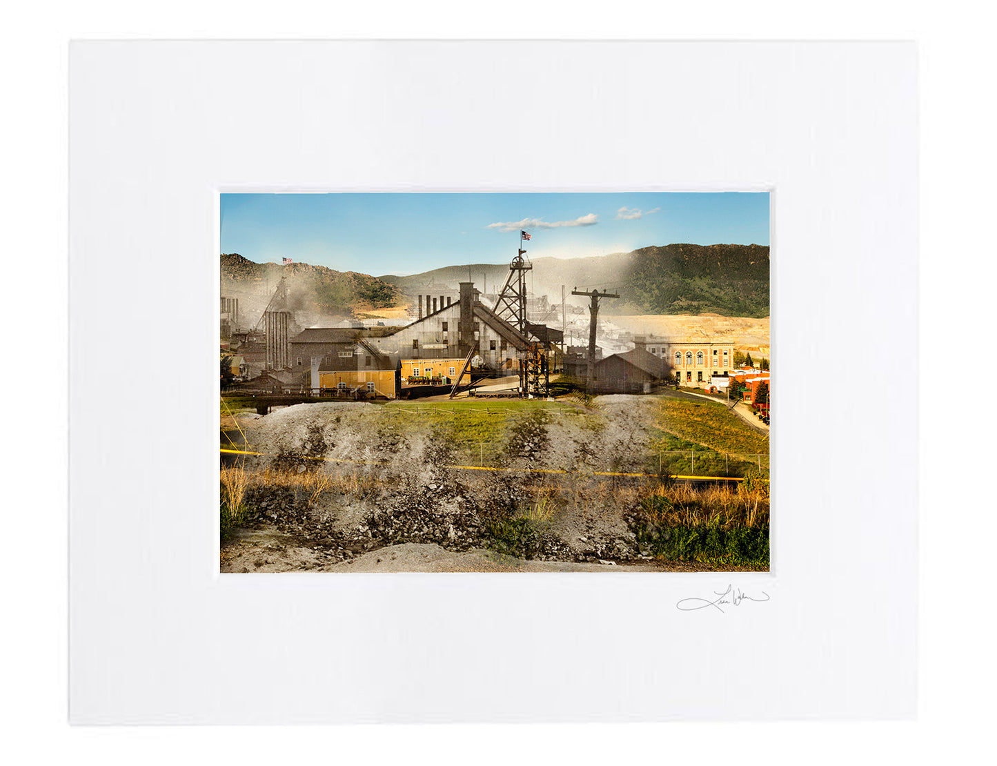 Original Mine Headframe and Dirt - Matted Print