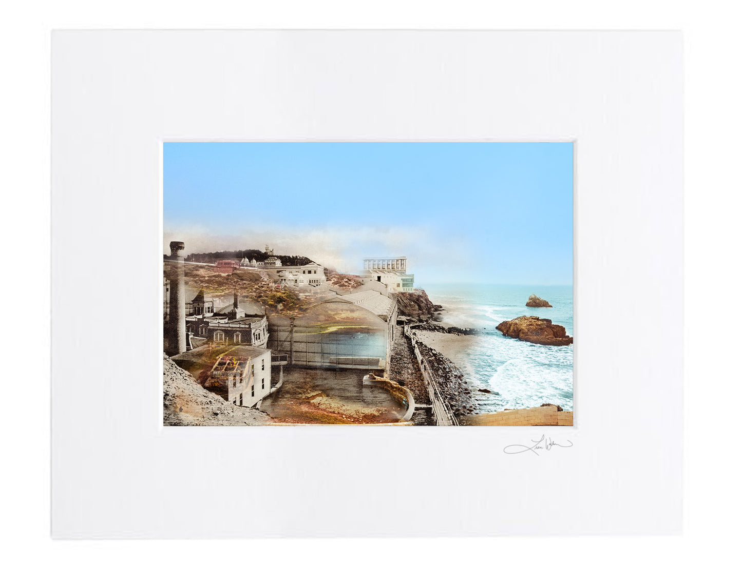 Sutro Baths, Ocean Beach - San Francisco, California - Matted Print