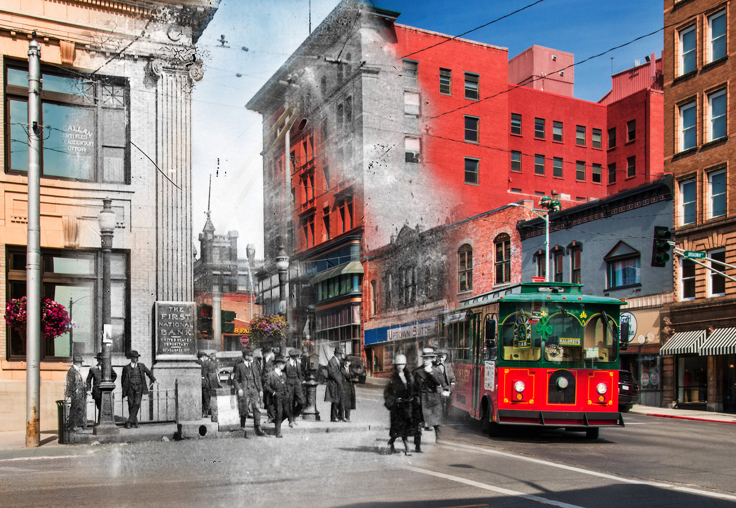 Take a Ride Through Time & Trolley - Framed and Matted Print