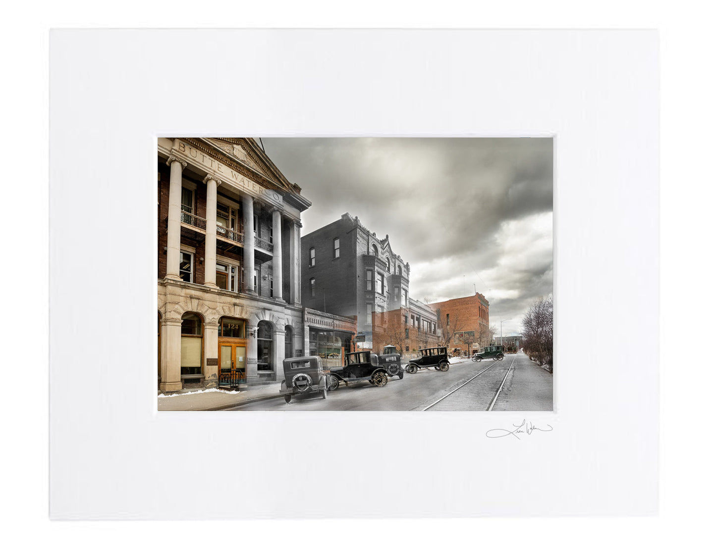 Water Company and 1923 Filming - Matted Print