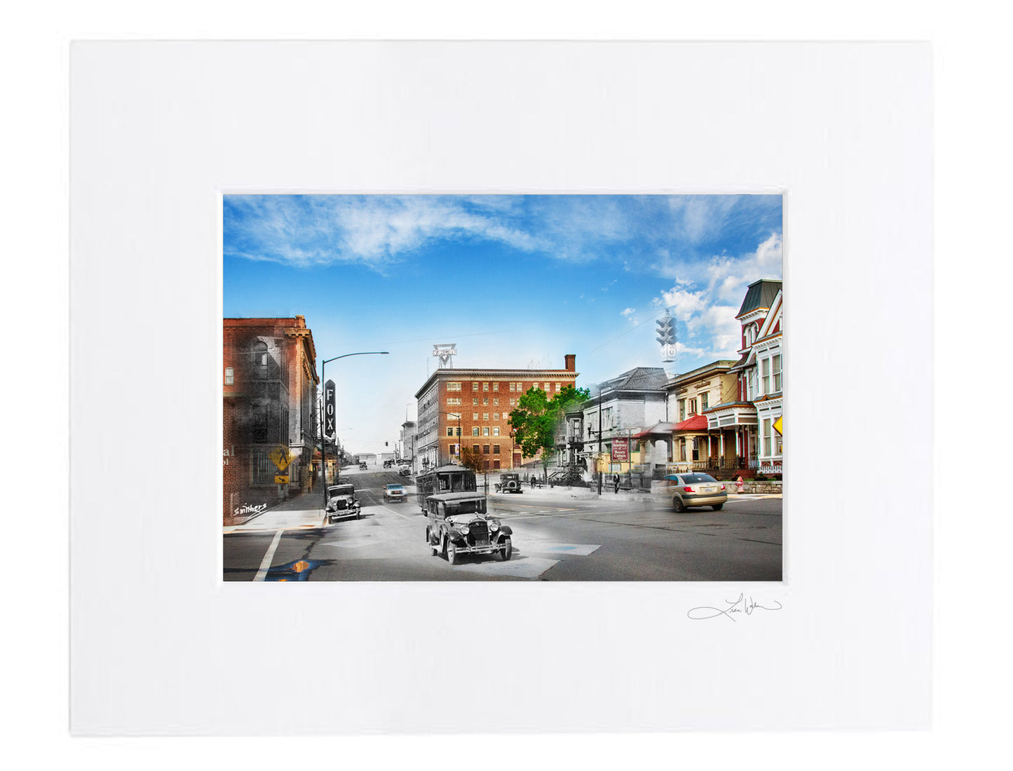 YMCA, Motherlode and Fox Theatres - Matted Print