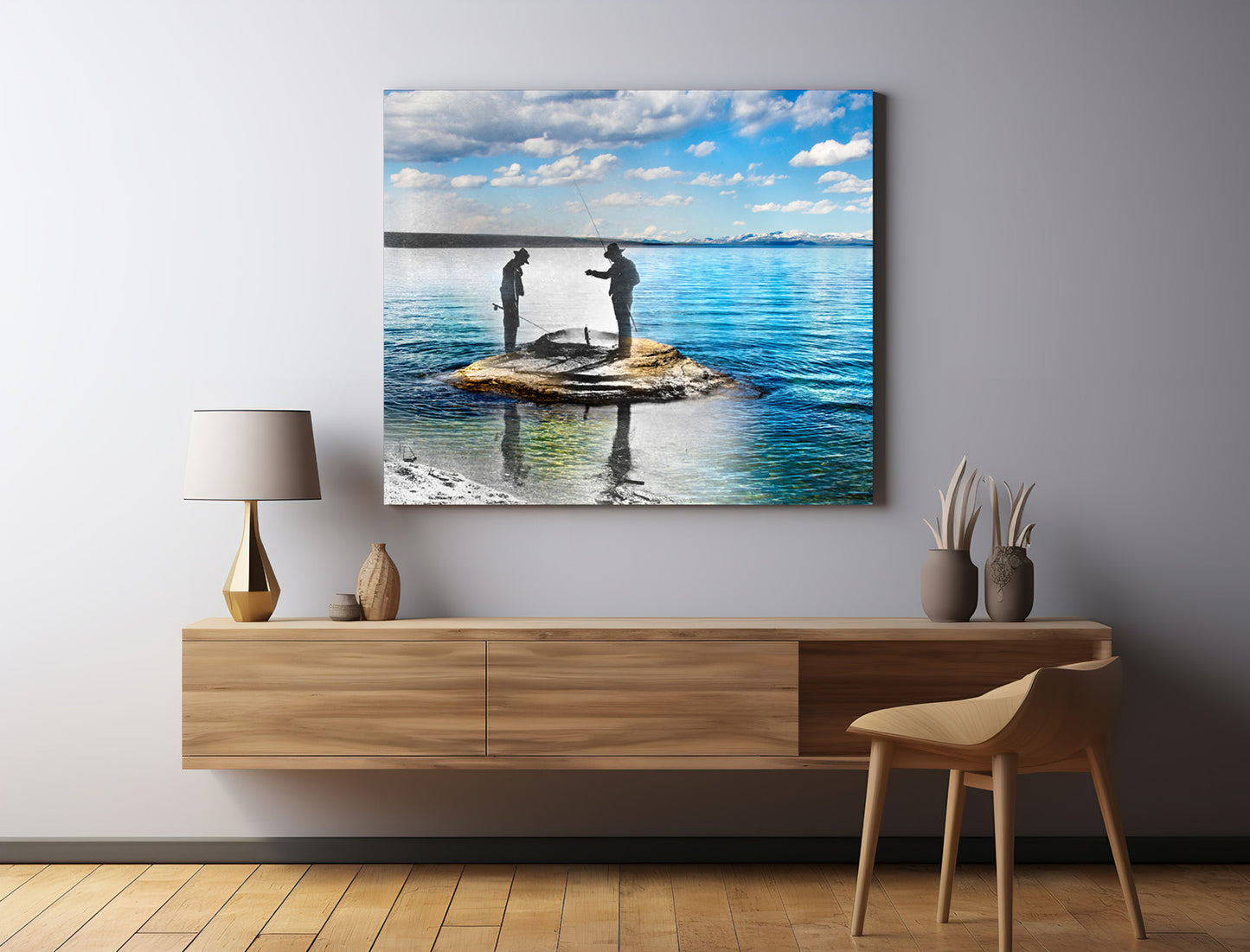 Fishing at Fishing Cone - Canvas Gallery Wrap