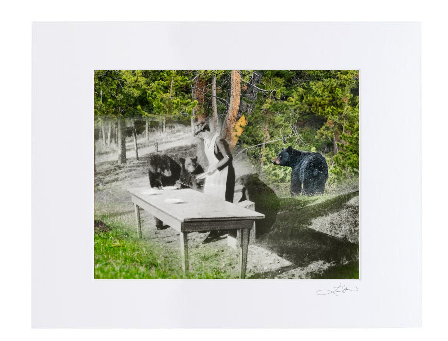 Bear Picnic and Snack - Matted Print