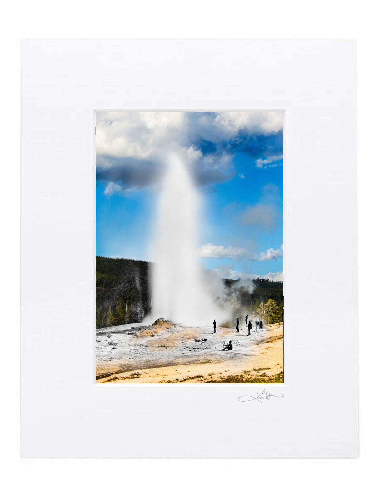 Old Faithful Painter, Yellowstone - Matted Print