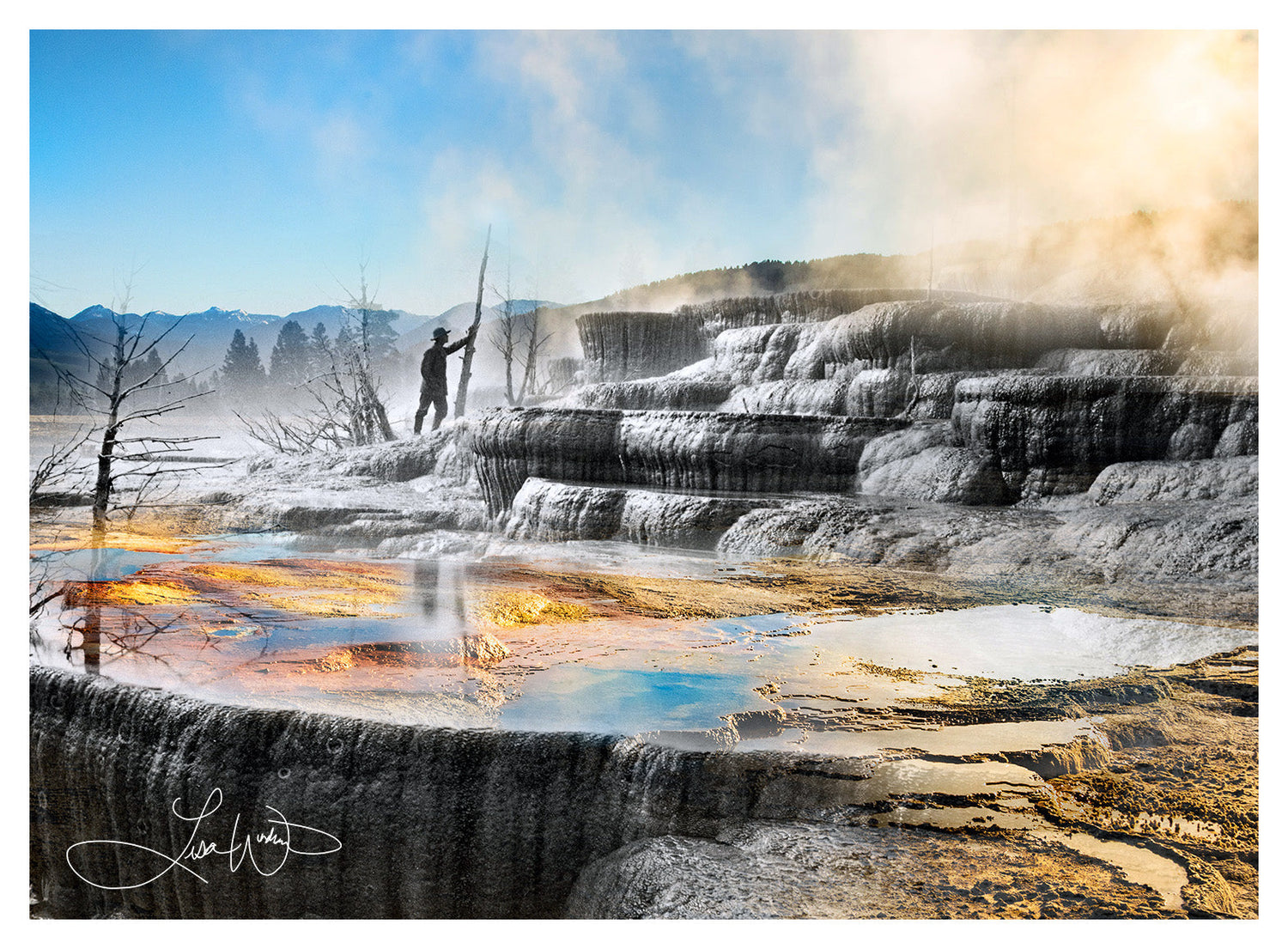 Formations and Water at Mammoth Hot Springs - Yellowstone National Park