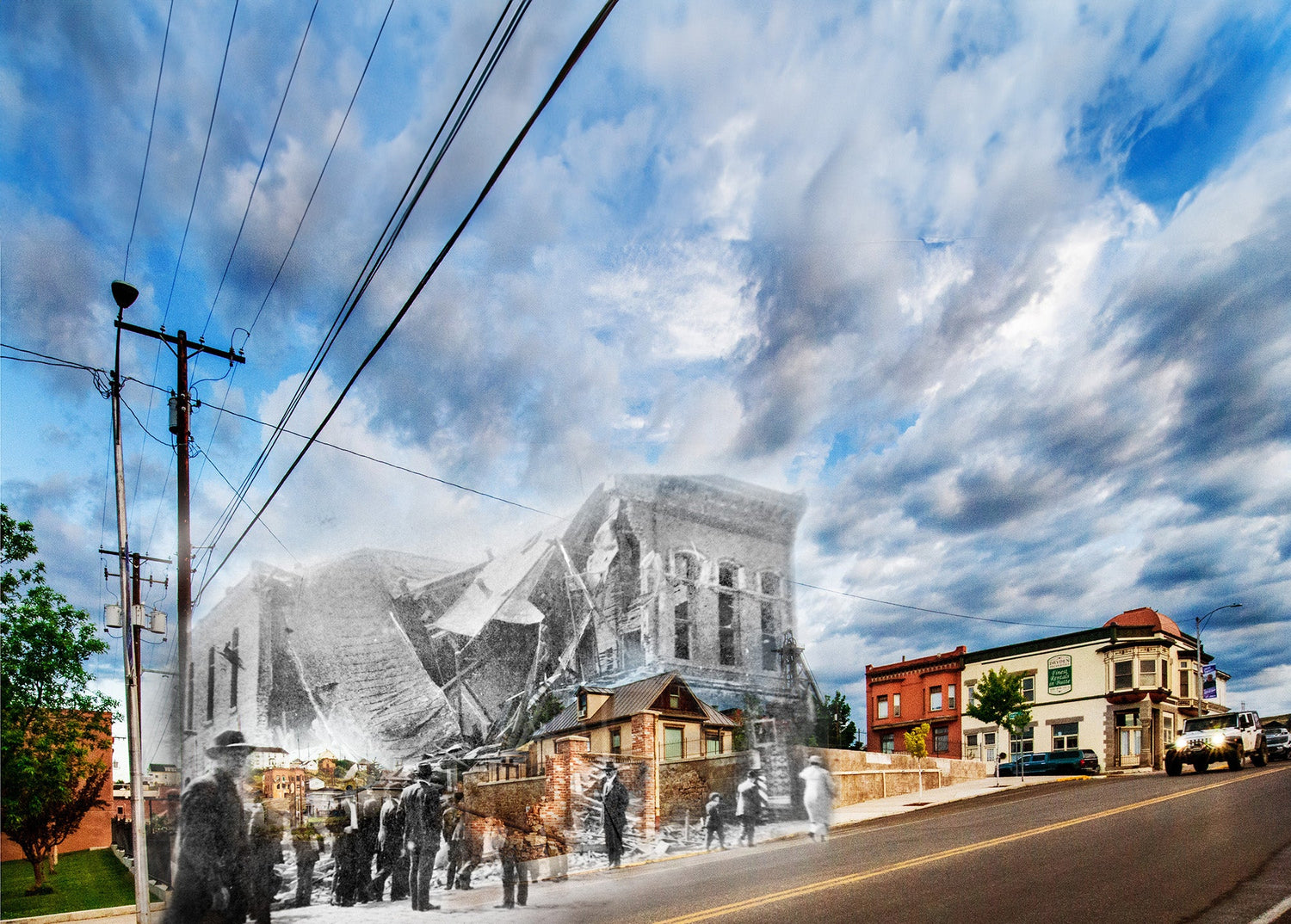 Miners Union Building Blown Up - Butte, Montana