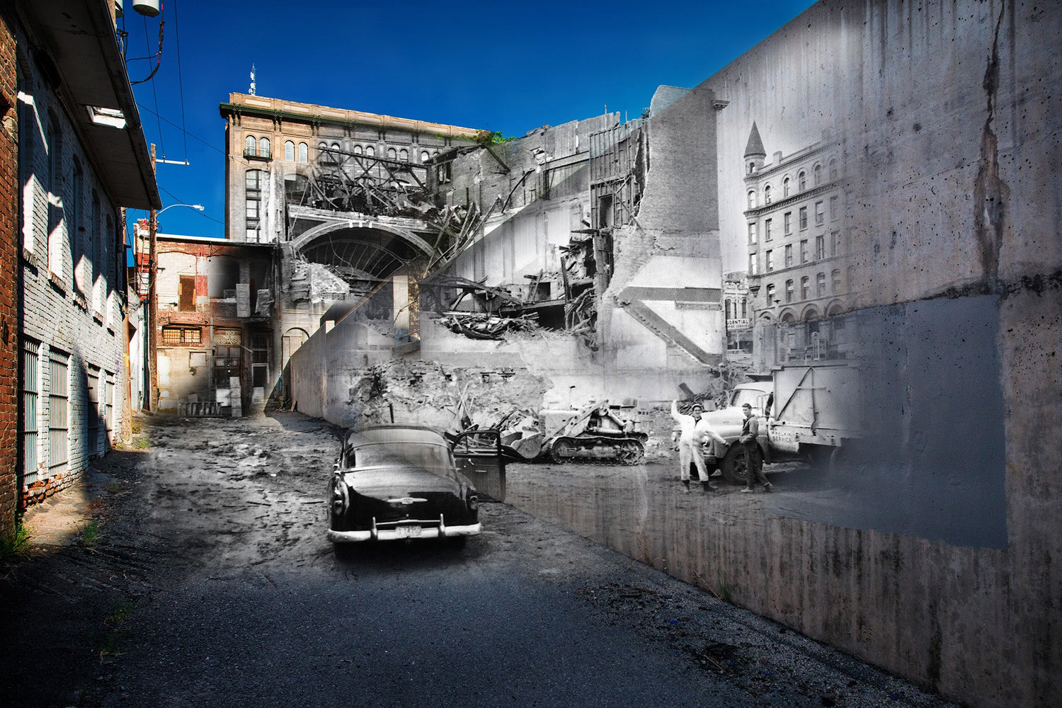 Rialto Theater Demolition from Alley - Butte, Montana