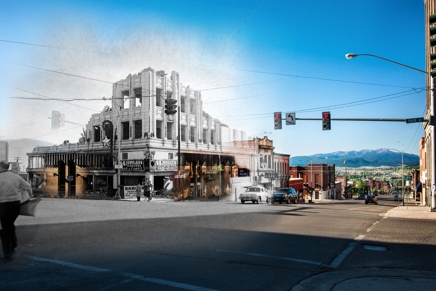 Rialto Theater Demolition From Park Street - Butte, Montana