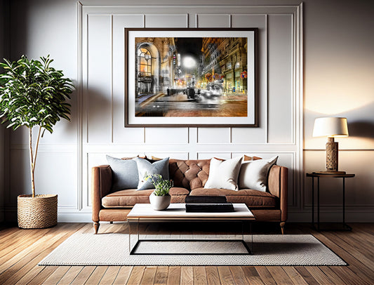 Axiom and Market Streets, San Francisco, California - Framed and Matted Print