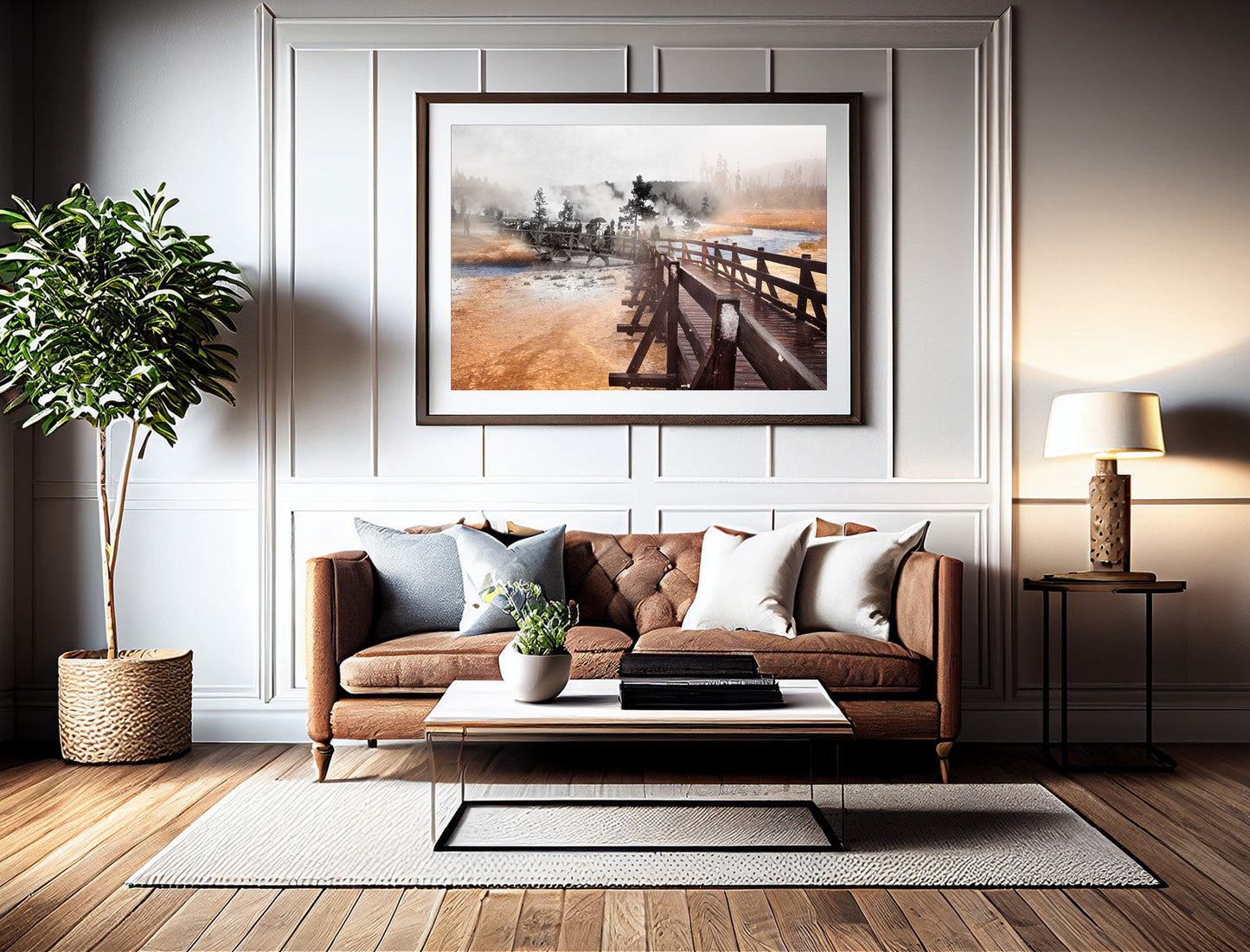 Black Sand Basin, Yellowstone National Park - Framed and Matted Print