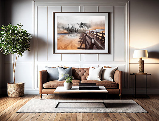 Black Sand Basin, Yellowstone National Park - Framed and Matted Print