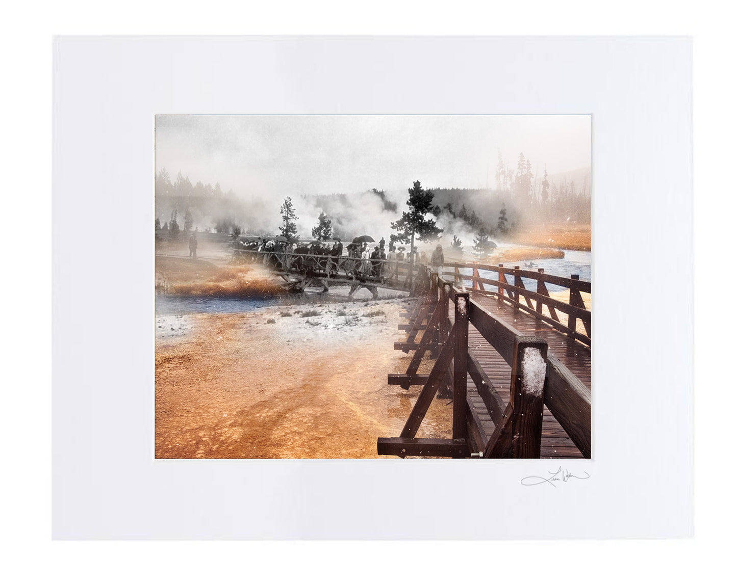 Black Sand Basin, Yellowstone National Park - Matted Print