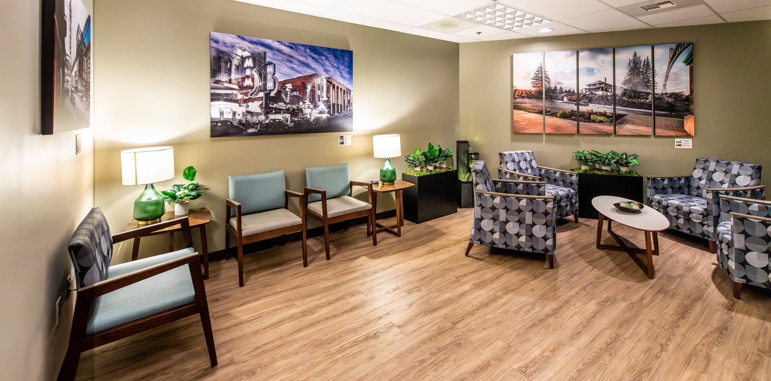 Corporate Time Travel artwork installed at St. James Hospital Pain Center