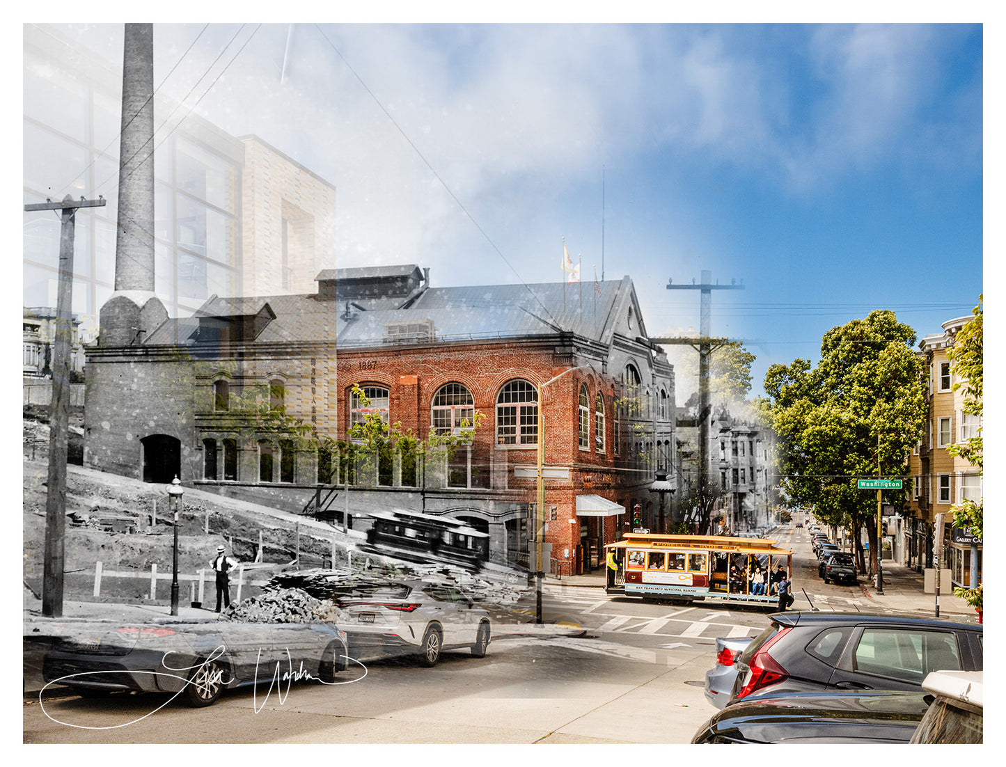 Cable Car Museum Original Barn, San Francisco, California - Matted Print