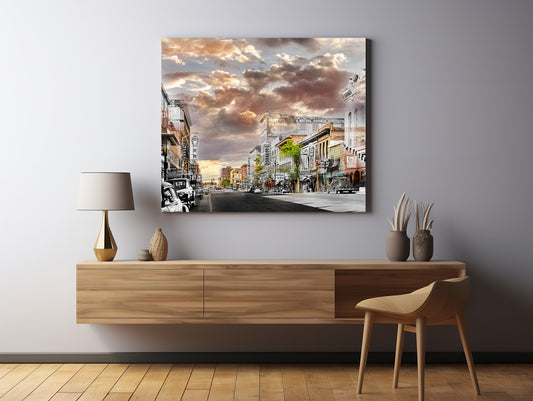 Park Street and Miners Hotel - Canvas Gallery Wrap