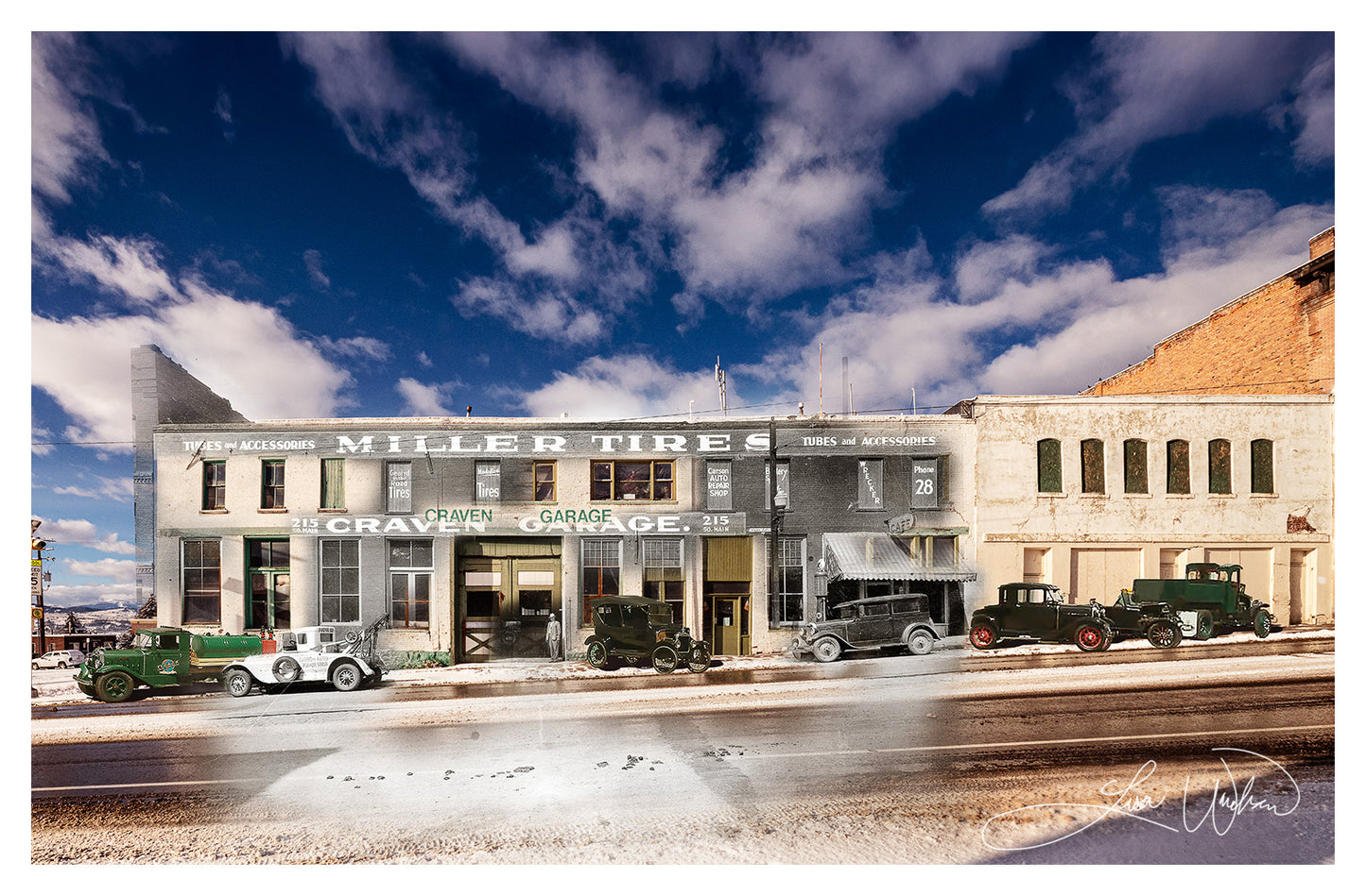 Cravens Garage on Main Street, Butte, Montana - Canvas Gallery Wrap