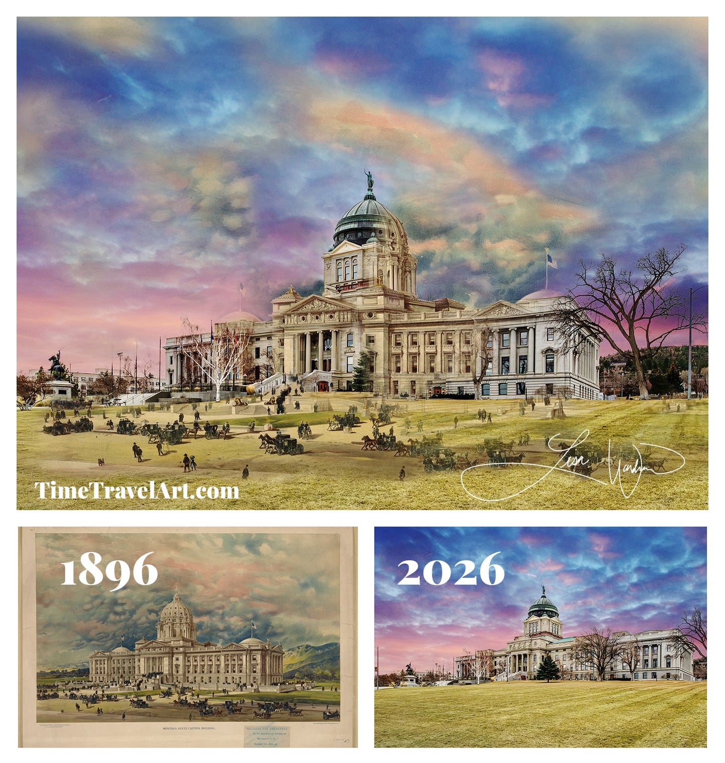 Montana State Capitol, Helena, Montana - Matted Print
