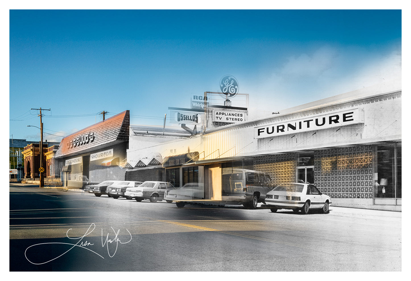 Ossello's and Arizone Ave, Butte, Montana - Matted Print