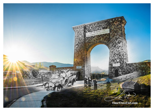 Gardiner North Entrance Arch with Cars - Print Only