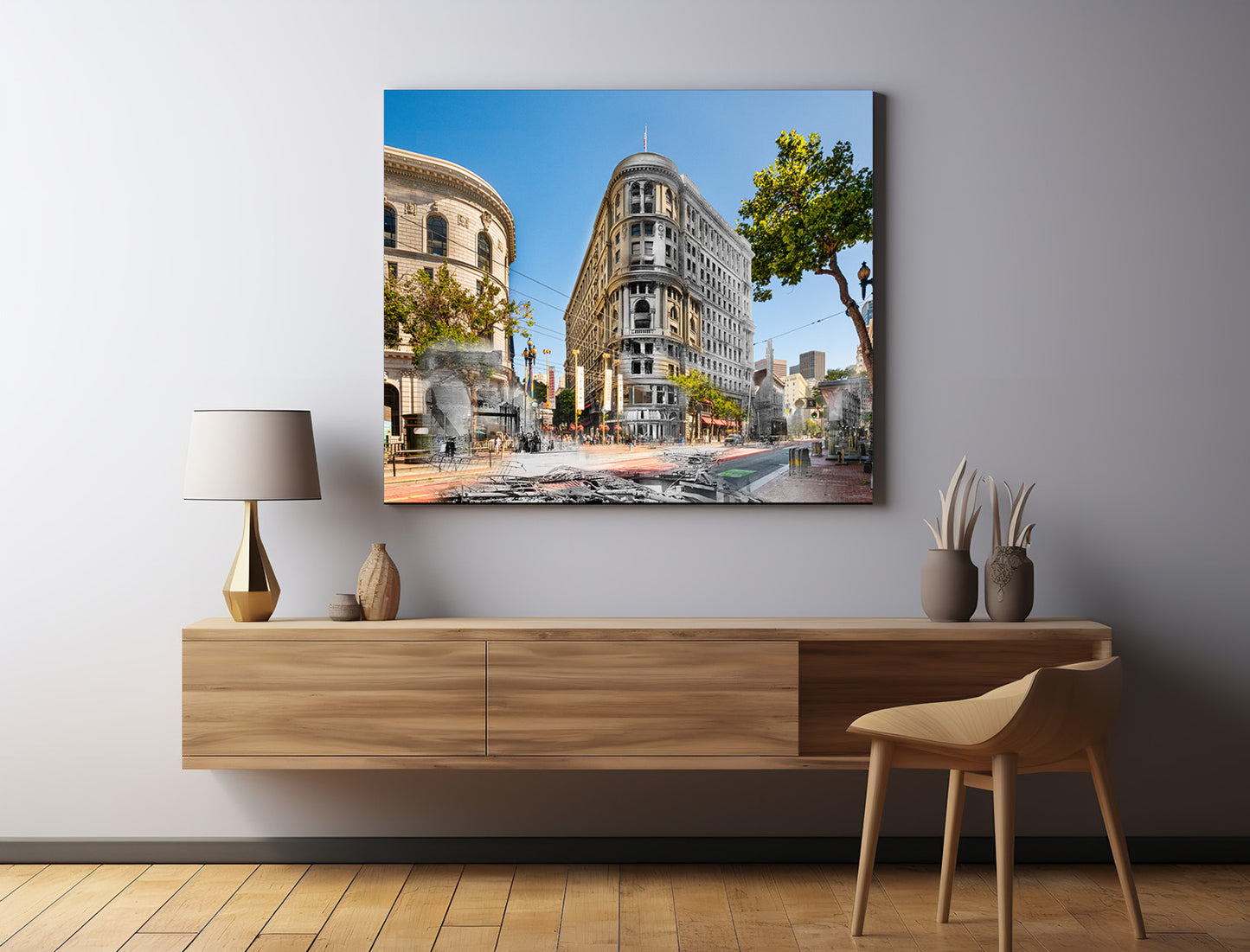 Flood Building After Earthquake, San Francisco, California - Canvas Gallery Wrap