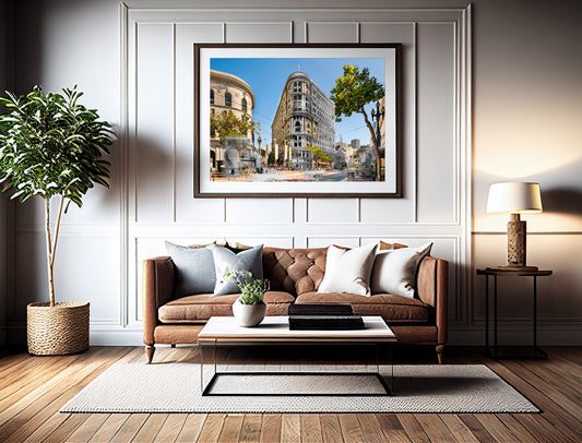 Flood Building After Earthquake, San Francisco, California - Framed and Matted Print