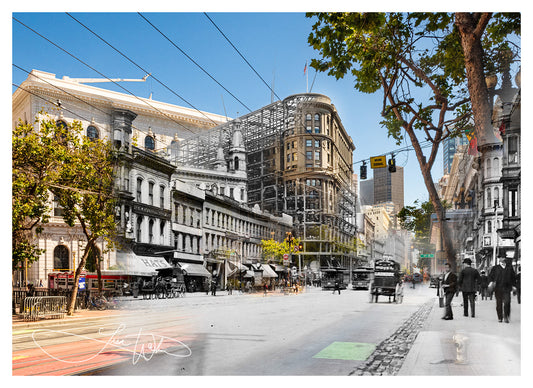 Flood Building Construction, San Francisco, California - Matted Print