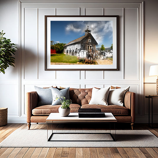 St. Patrick Church in Browns Gulch now WMOM, Butte, Montana - Framed and Matted Print
