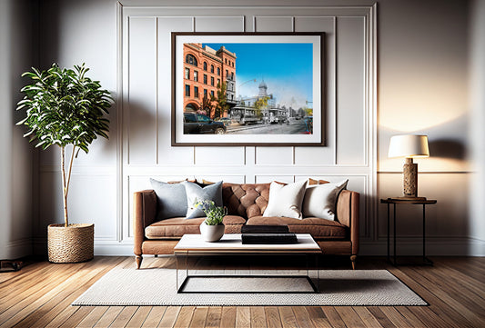 Bozeman Hotel - Framed and Matted Print