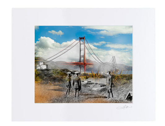 Golden Gate Bridge and Fort Point, San Francisco, California - Matted Print