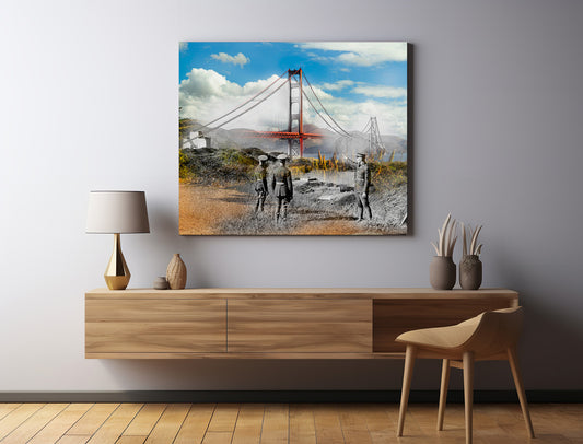 Golden Gate Bridge and Fort Point, San Francisco, California - Canvas Gallery Wrap