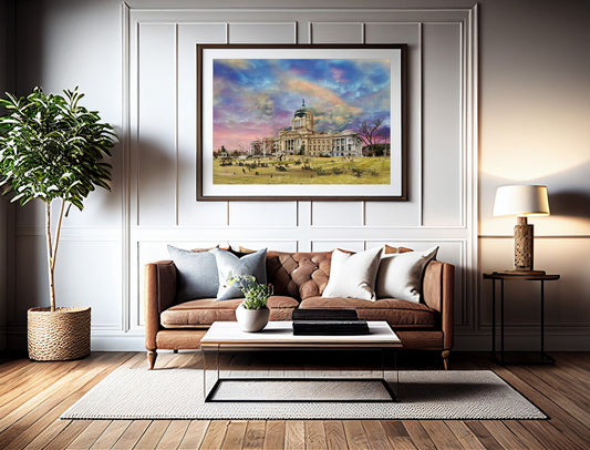 Montana State Capitol, Helena, Montana - Framed and Matted Print