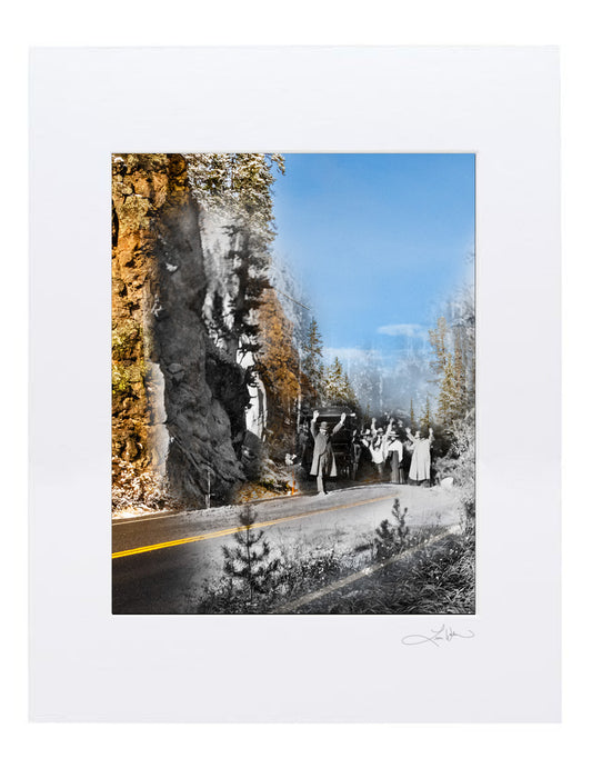 Hold Up Rock, Yellowstone National Park - Matted Print