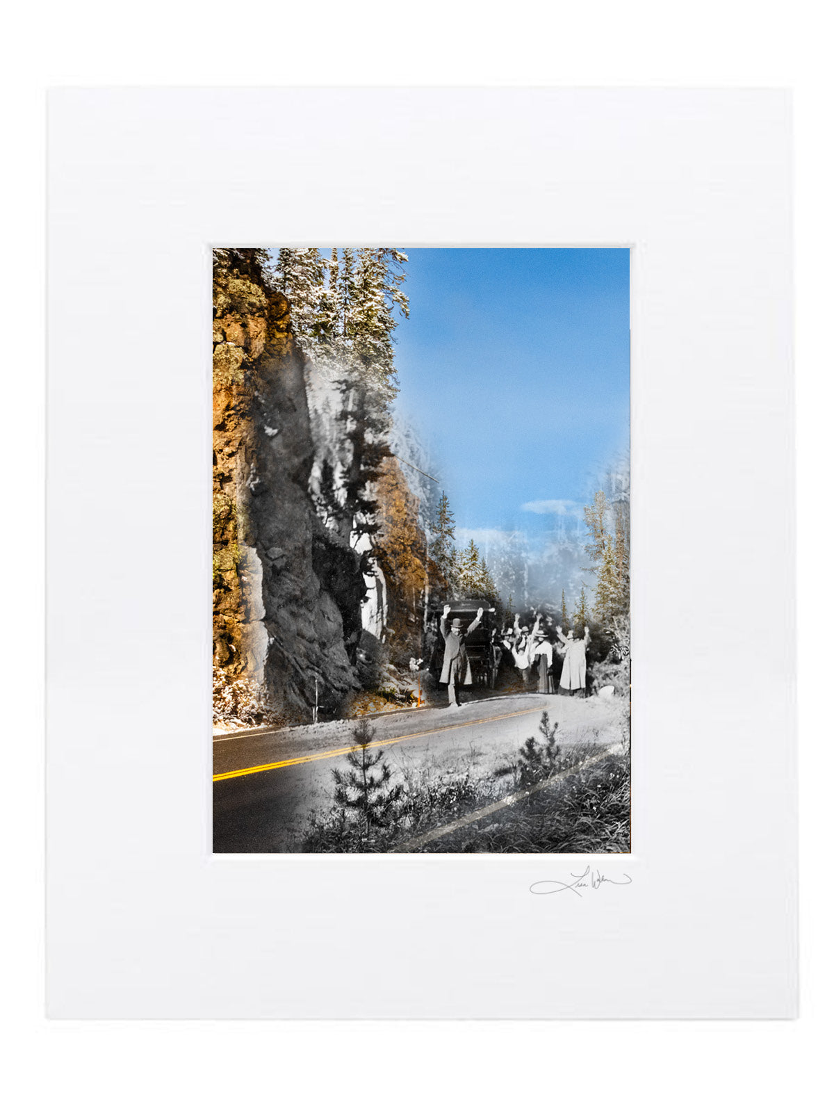 Hold Up Rock, Yellowstone National Park - Matted Print