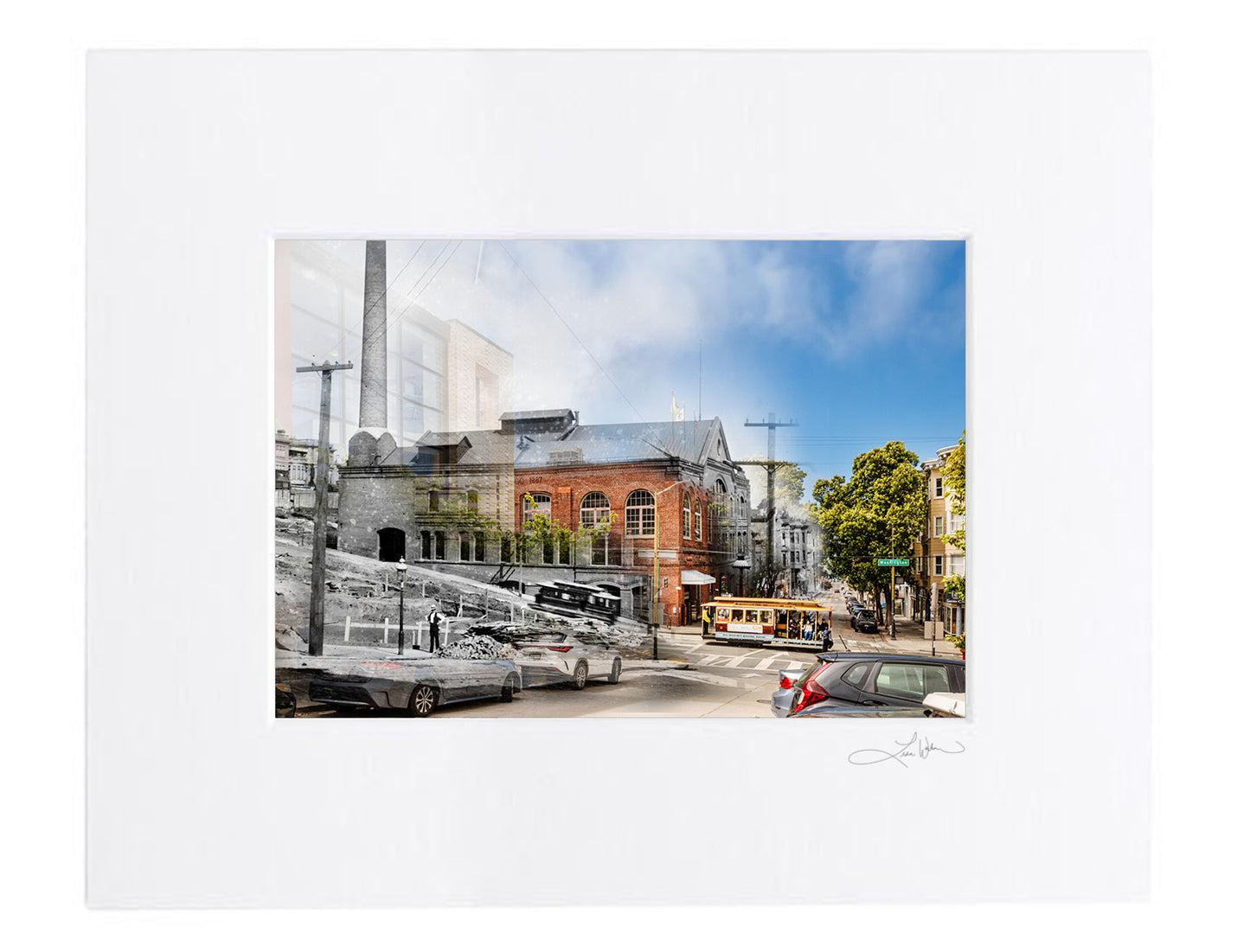 Cable Car Museum Original Barn, San Francisco, California - Matted Print