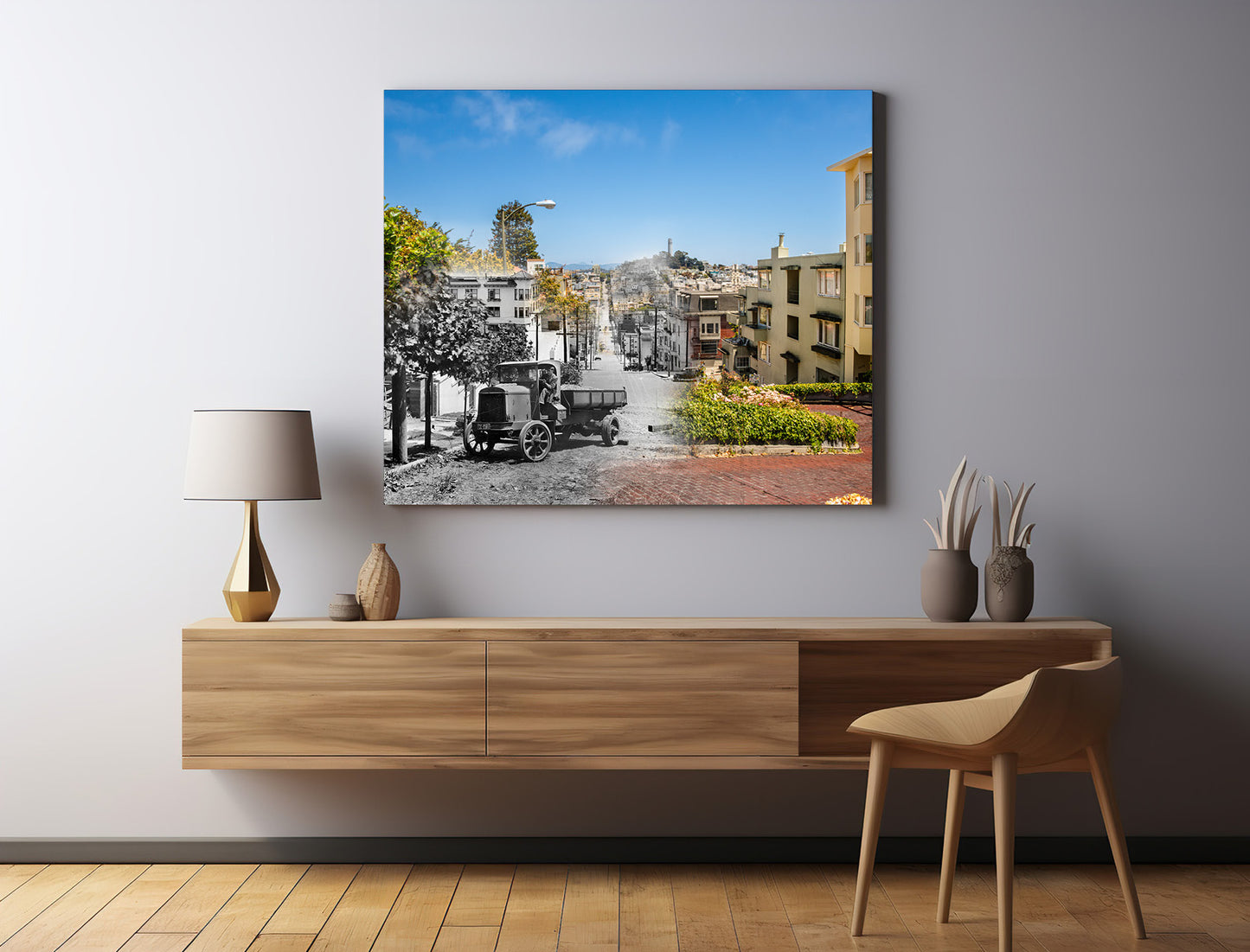 Lombard Street Before Construction, San Francisco, California - Canvas Gallery Wrap