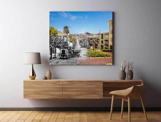 Lombard Street Before Construction, San Francisco, California - Canvas Gallery Wrap