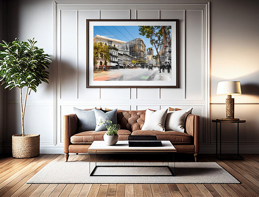 Flood Building Construction, San Francisco, California - Framed and Matted Print