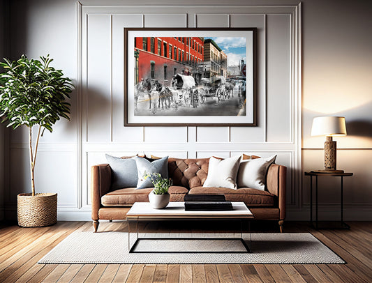 Hamilton Street Wagons - Framed and Matted Print