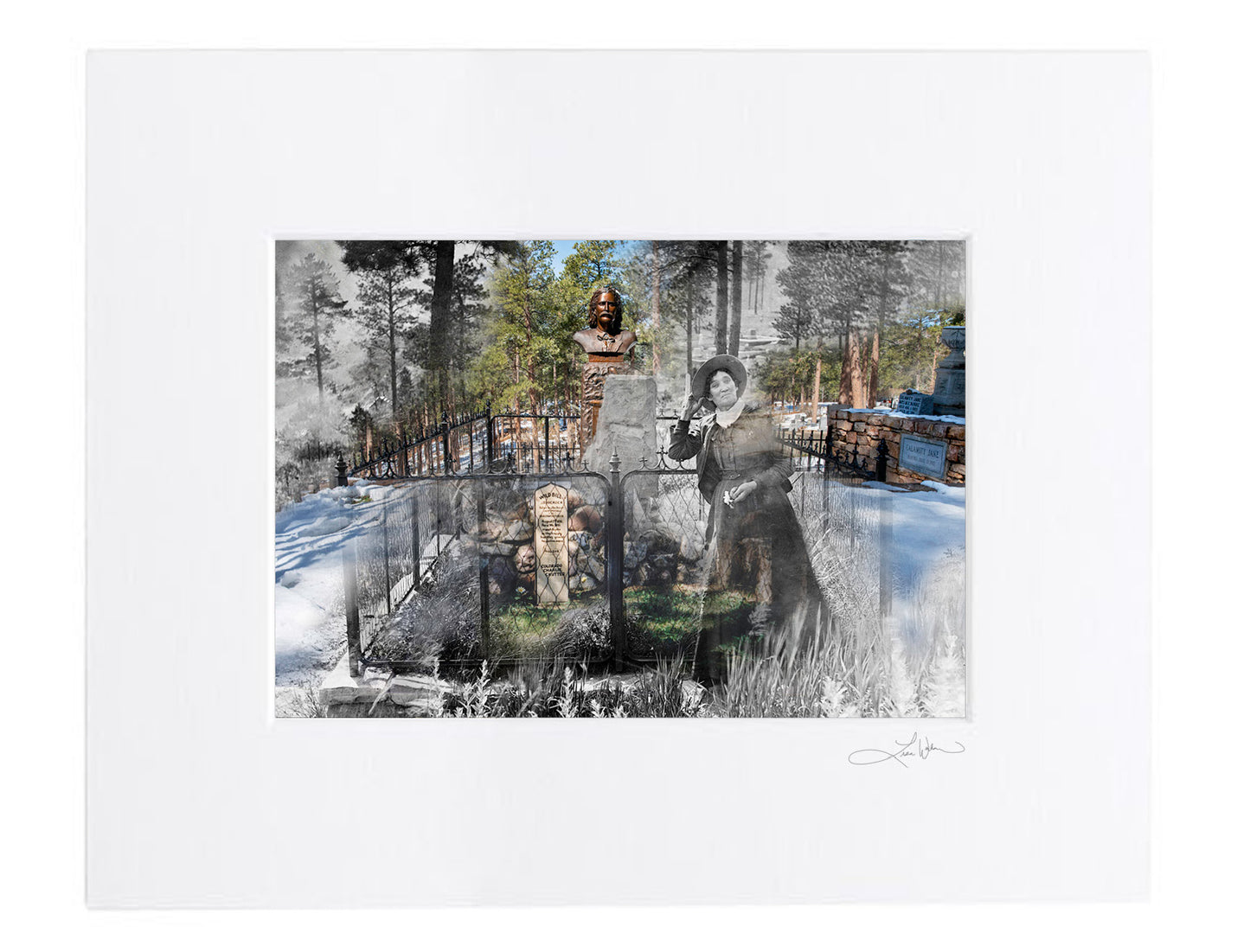 Calamity Jane at Wild Bill Hickok’s Grave - Matted Print