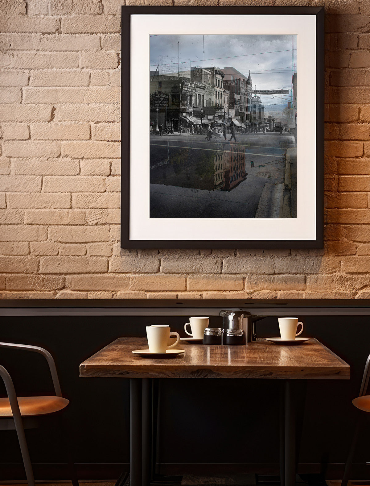 Layers of Time on Main Street & Northwestern Energy - Framed and Matted Print